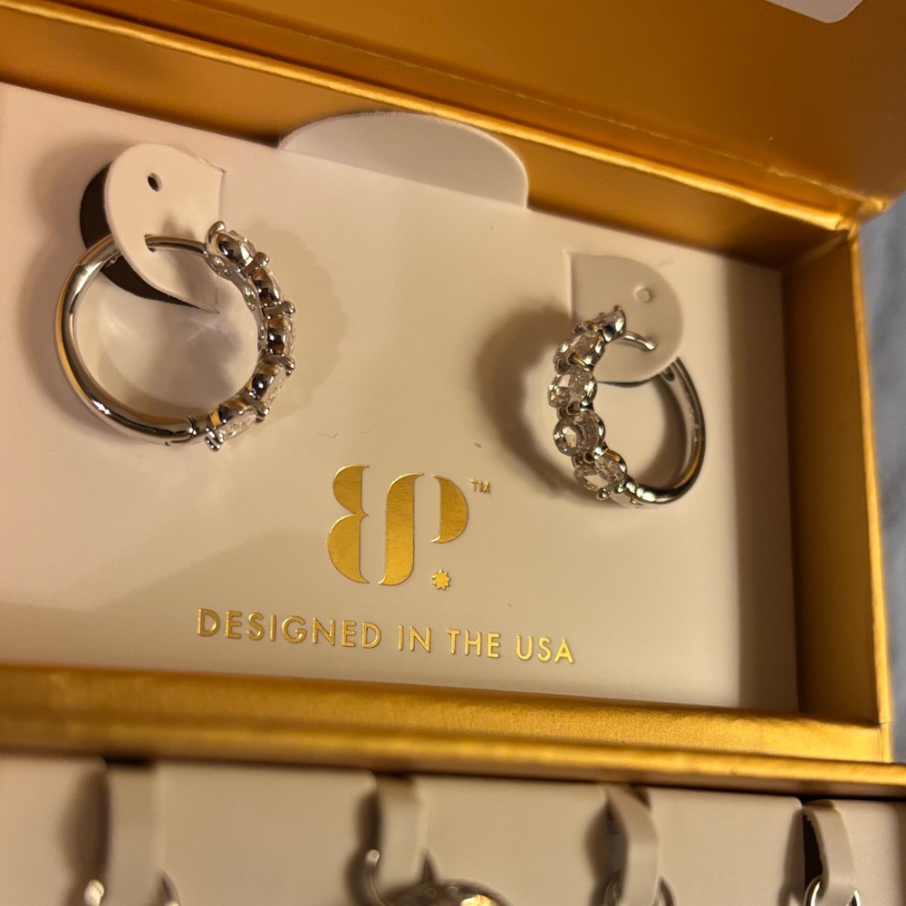 Charming Hoops: A Perfect Accessory: Lavender and Purple Topaz Rhodium - Picture 3 of 3